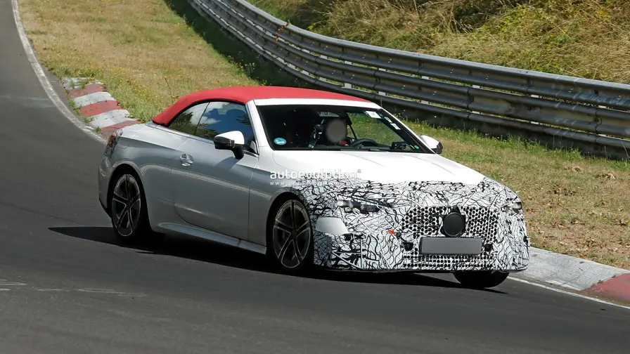 2028 Mercedes CLE Cabriolet facelift spied at Nurburgring